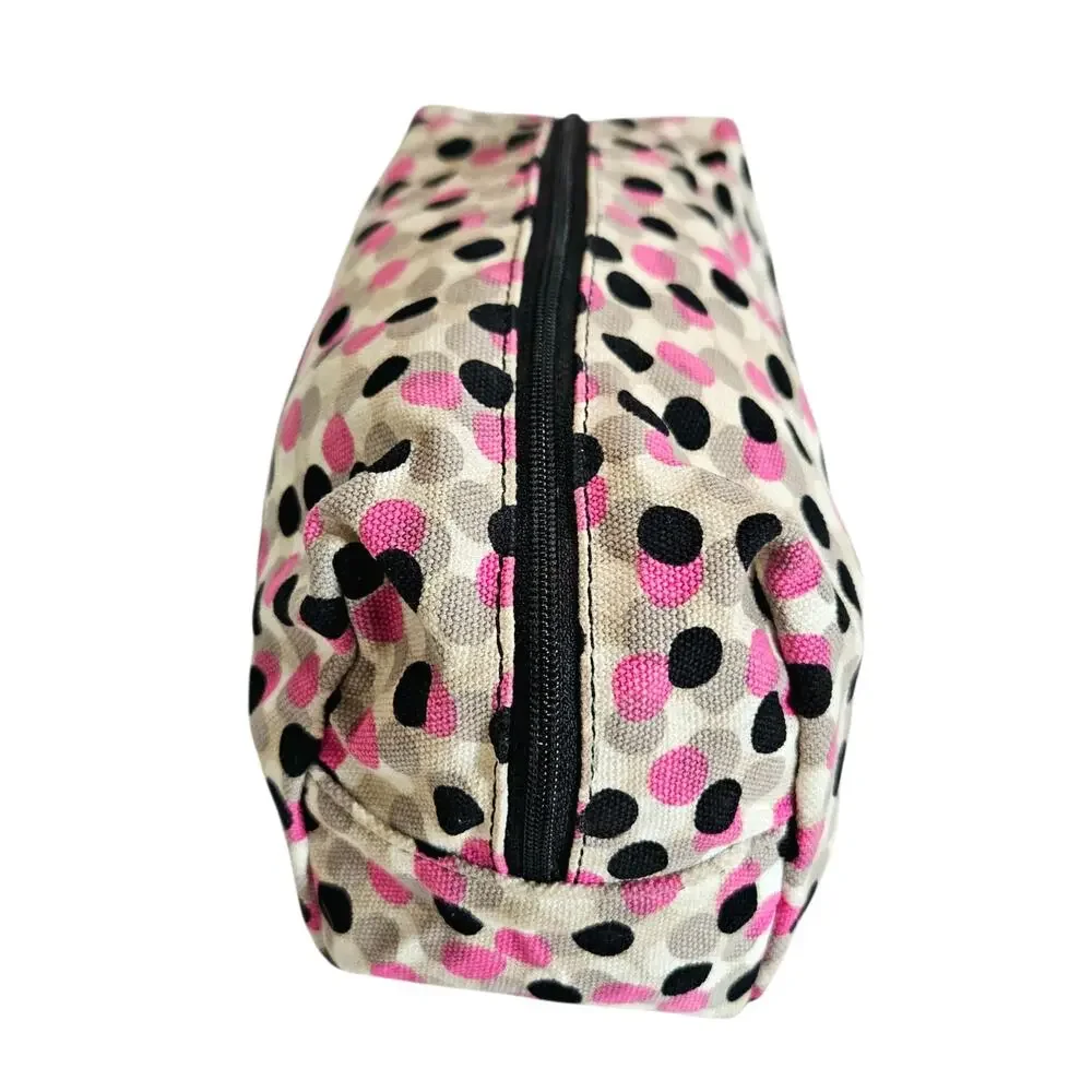 Kate Spade Black/Pink Polka Dot Makeup Bag